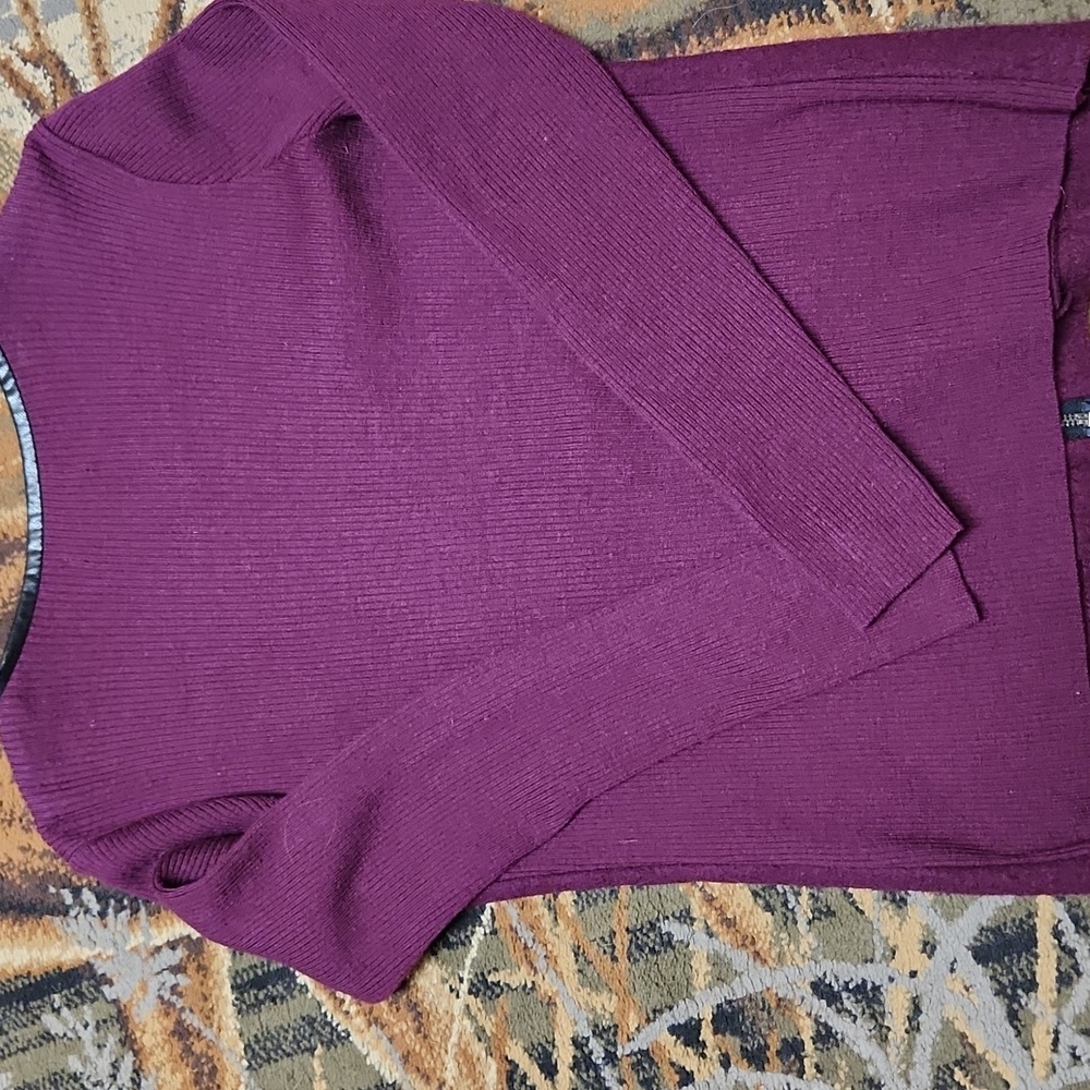 Alfani Purple Cardigan with Black Trim - Picture 6 of 8